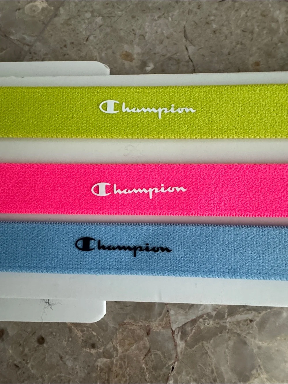 Champion Gameday Headbands 3-Pack Blue, Pink, Lime Green